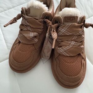 UGG Kids Tan Sneakers with Cozy Lining